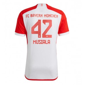 Bayern Munich Jamal Musiala #42 Replica Home Stadium Shirt 2023-24 Short Sleeve